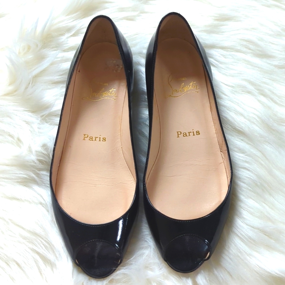Christian Louboutin flat shoes with peep toes